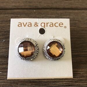 Ava & Grace amber stud earrings